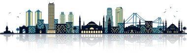 İstanbul silueti silueti, sadece vektör illüstrasyon  