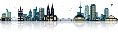 Köln silueti silueti, sadece vektör illüstrasyon  