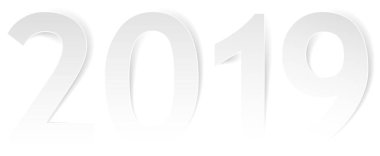 Beyaz arka plan 2019 numaraları, sadece vektör illüstrasyon      