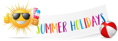 yaz tatilleri renkli afiş, sadece vektör illüstrasyon 