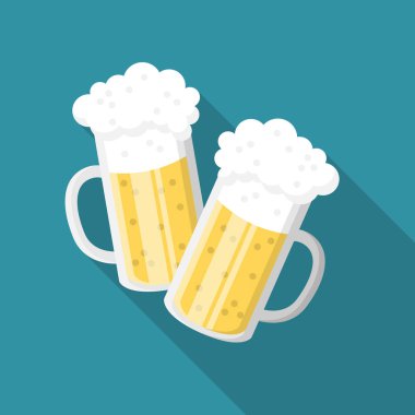 bira ile gözlük, sadece vektör illüstrasyon      