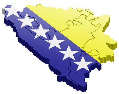 Bosna-Hersek devleti, sadece vektör illüstrasyon      