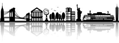 New York silueti, sadece vektör illüstrasyon