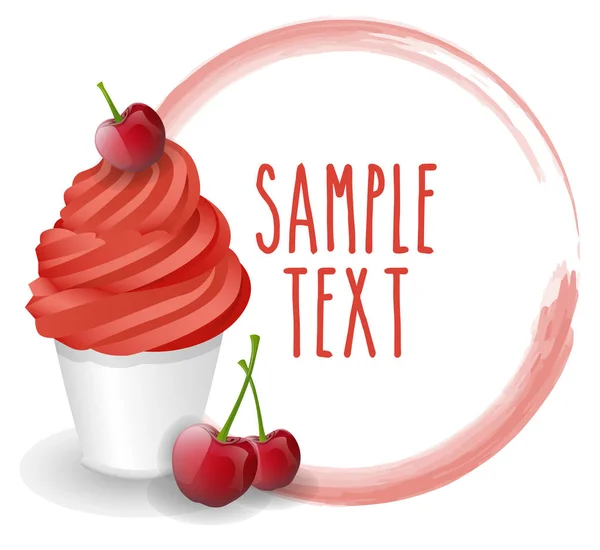 Cherry Ice Cream Simply Vector Illustration — Stock Vector