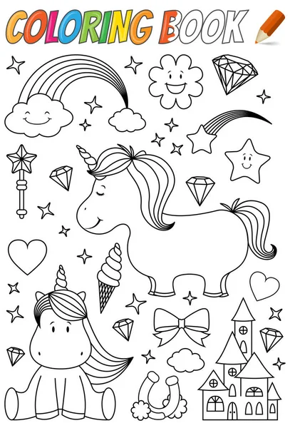 Tek boynuzlu atlar sadece vektör illüstrasyon 