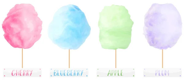 pamuk şekerseti, sadece vektör illüstrasyon      