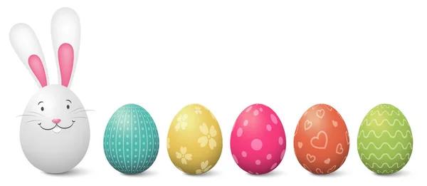 Set Von Bunten Eiern Auf Weißem Hintergrund — Stockvektor