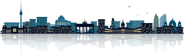 Berlino Skyline Silhouette Semplicemente Illustrazione Vettoriale — Vettoriale Stock