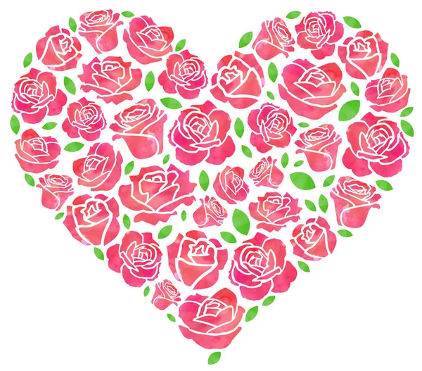 Cuore Rose Semplicemente Illustrazione Vettoriale — Vettoriale Stock