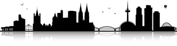 Silhouette Der Kölner Skyline Einfach Vektorillustration — Stockvektor