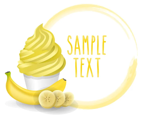 Banana Ice Cream Simply Vector Illustration — Stock Vector