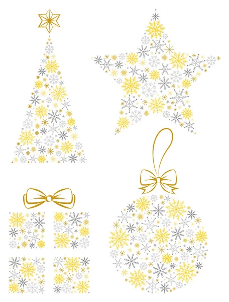 Ensemble Modèle Symboles Noël Illustration Vectorielle Simple — Image vectorielle