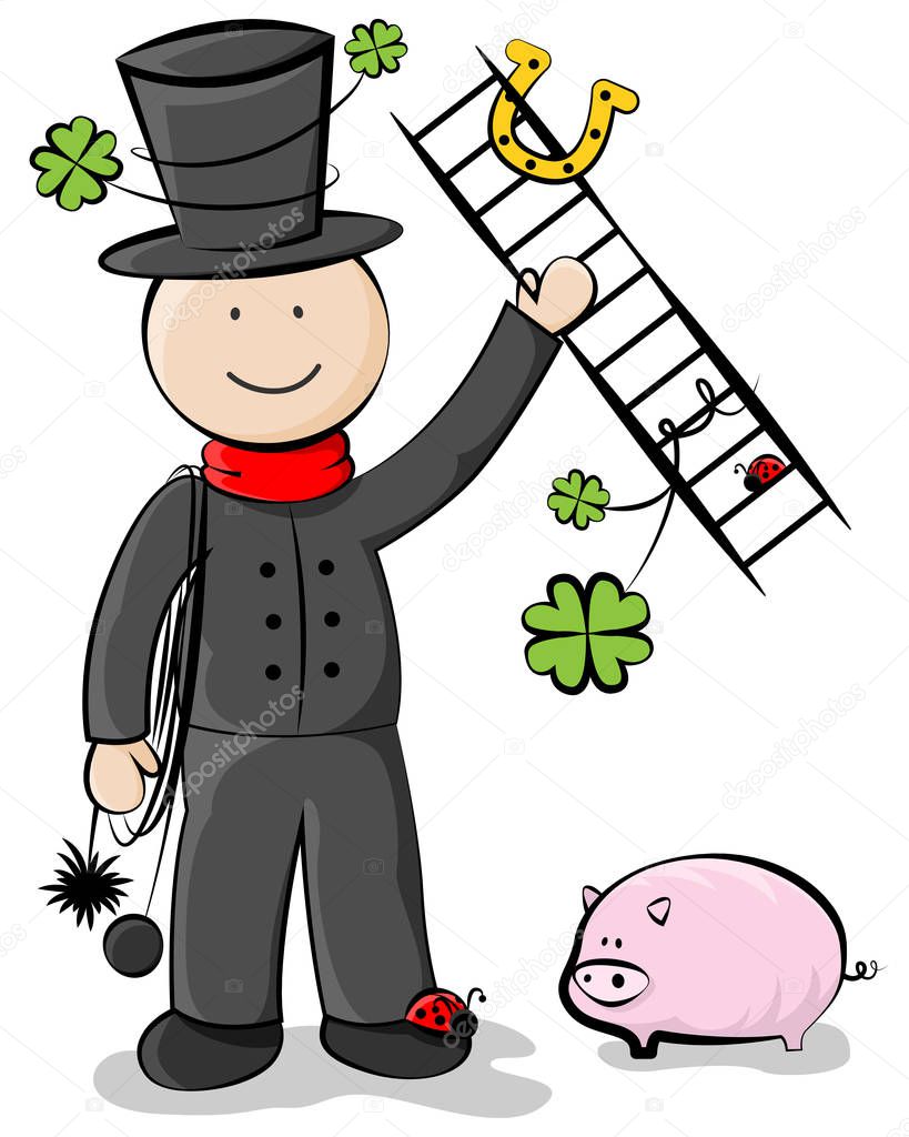 chimney sweeper, simply vector illustration      