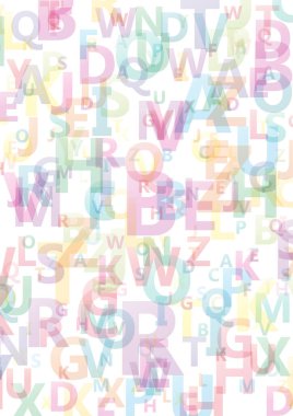 Harfler uçan ile vektör soyut alfabe arka plan