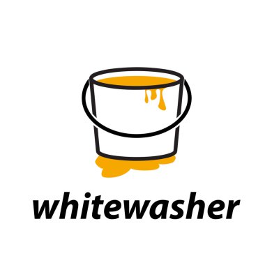 Vektör işareti, kova boya ile. Whitewasher ve DIY concep