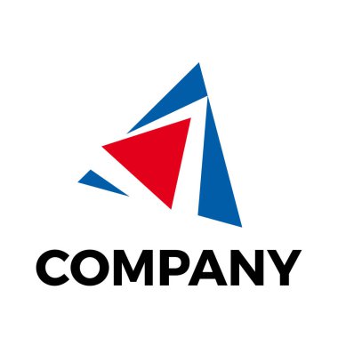 Vektör işaret üç üçgen geometrik şekille soyut