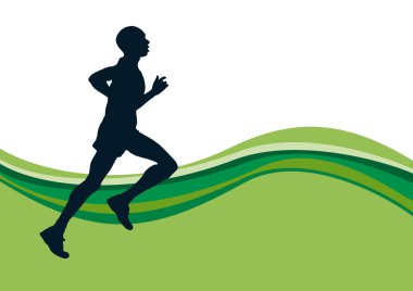 şehir dışında vektör poster adam Runner
