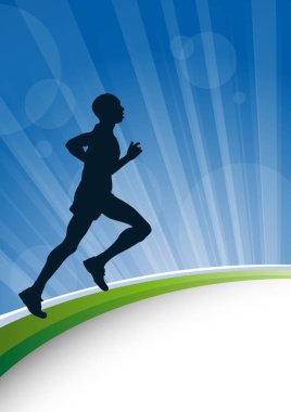 şehir dışında vektör poster adam Runner