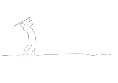 Golf rekabet, vektör arka plan, hat afiş, kesintisiz tel tarzı devam ediyor.