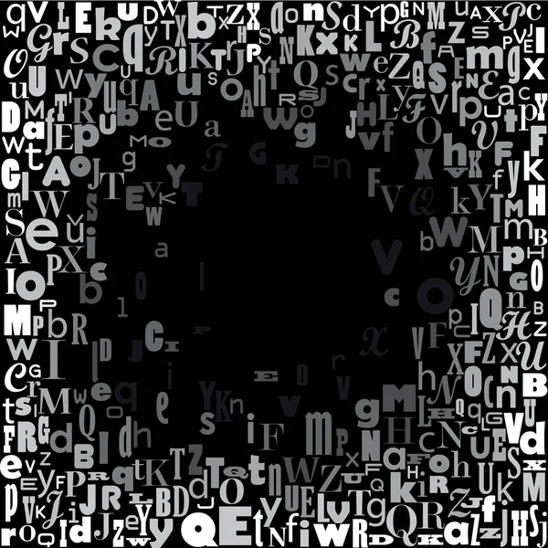 穴を抽象化 アルファベットを混乱させる 白と黒の背景のベクトル — ストックベクタ