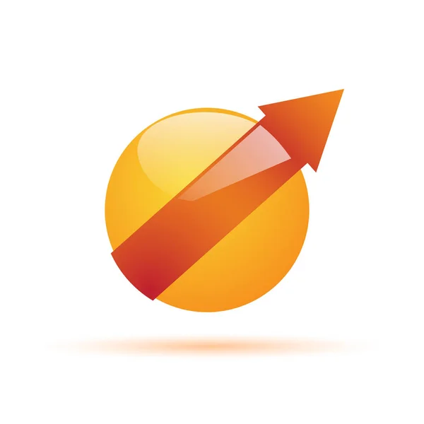 Vector Sign Abstract Circle Arrow Orange Sphere — Stock Vector