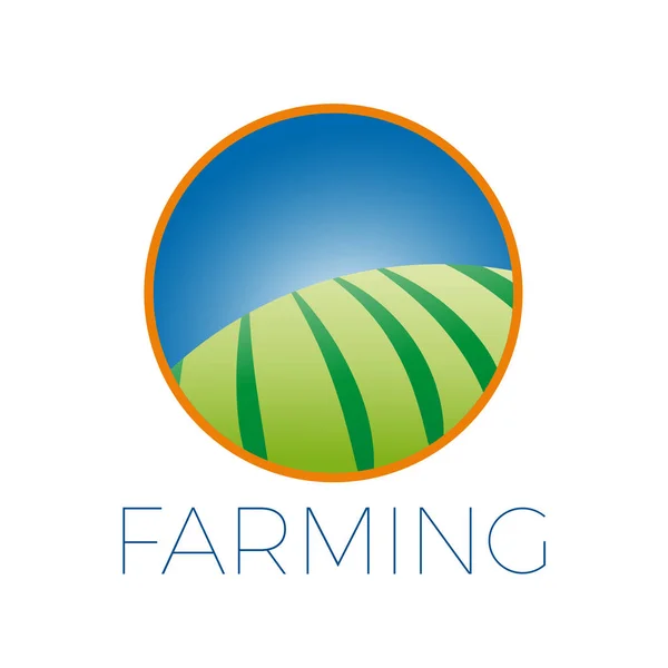 Vector Sign Organic Farming Greengrocer — Stock Vector