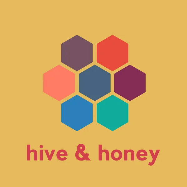 Vektorzeichen Abstrakter Bienenstock Honigproduktion Konzept — Stockvektor