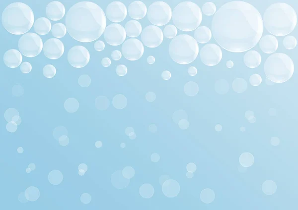 Vektorový Pozadí Mytí Minerální Vody Mýdlové Bubliny — Stockový vektor