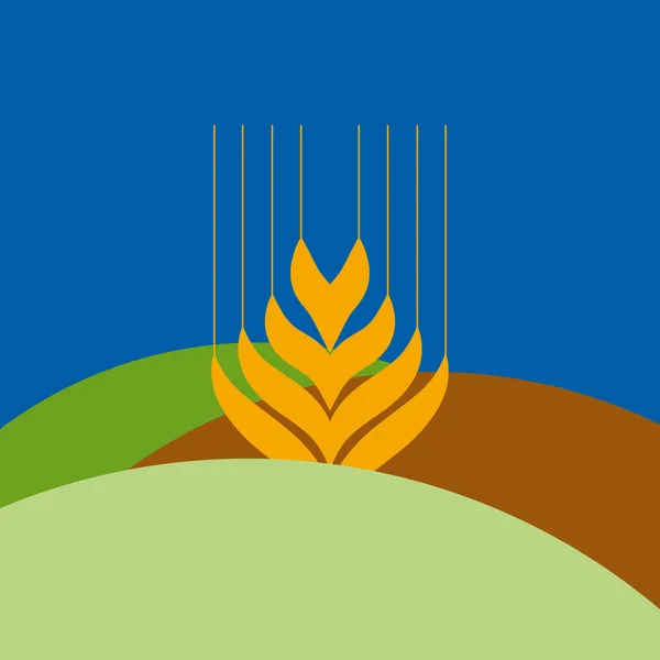 矢量黄小麦的抽象化 — 图库矢量图片