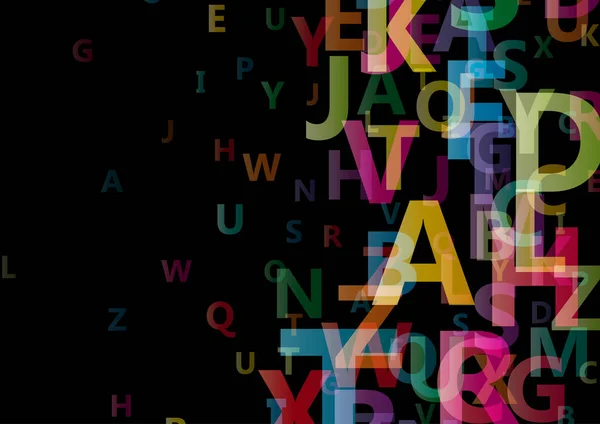 Vektor Abstrakt Alphabet Hintergrund Mit Fliegenden Buchstaben — Stockvektor