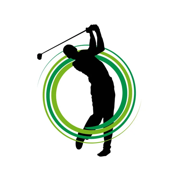 Fondo Torneo Golf Club Competición Signo Vectorial Con Hombre Jugando — Vector de stock