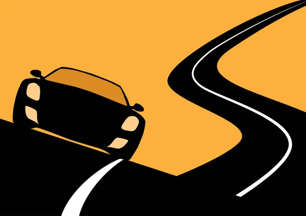 Course Automobile Sur Route Affiche Vectorielle Contexte — Image vectorielle