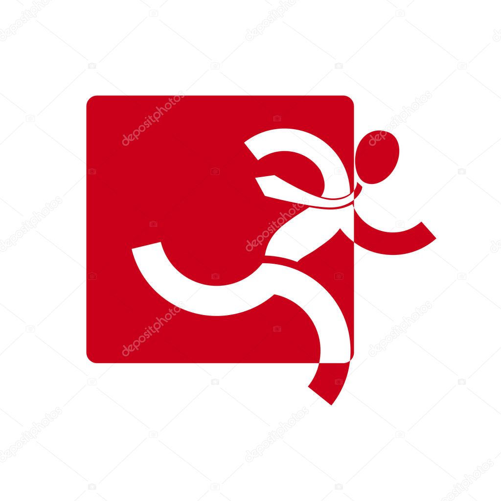 Vector man jumping, concept of exit strateg