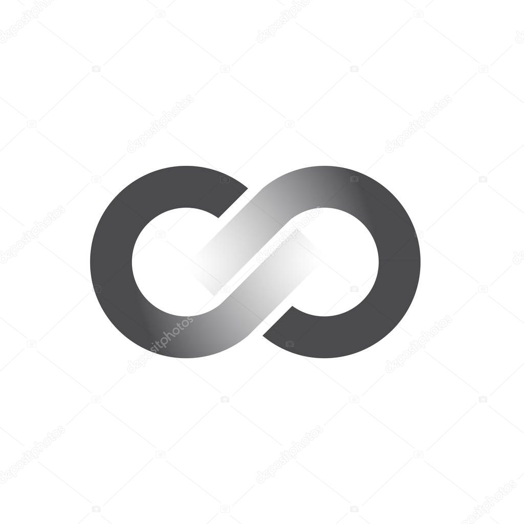 Vector sign infinite. Teamwork and union concept