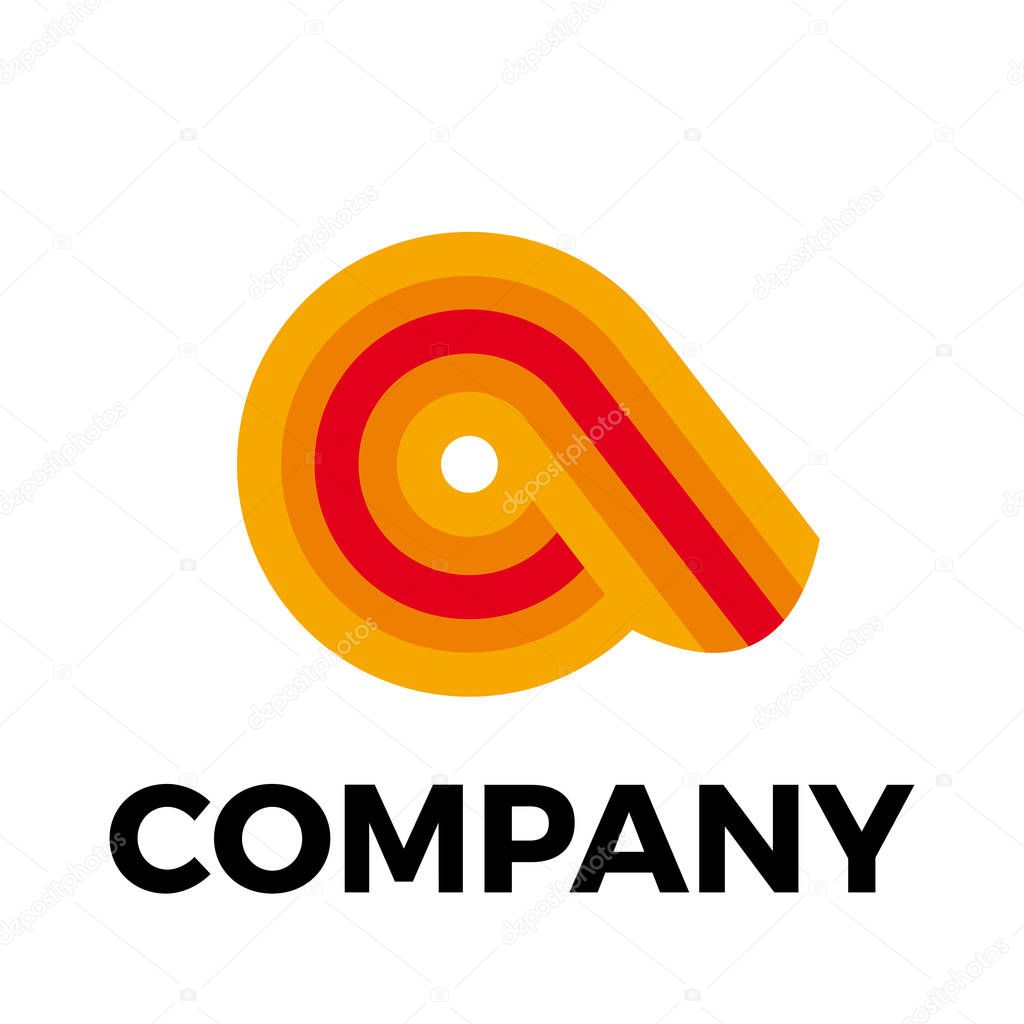 Vector sign abstract geometric shape, in retro style. Letter A