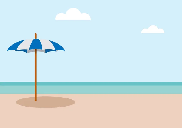矢量抽象伞在沙滩上 夏日背景 — 图库矢量图片