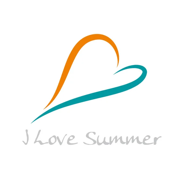 Διάνυσμα Καρδιά Και Τον Ήλιο Αγαπώ Την Έννοια Καλοκαίρι — Διανυσματικό Αρχείο