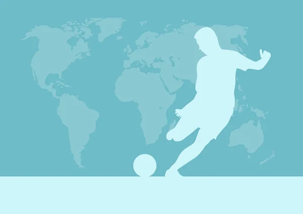 Torneo Competición Fútbol Fondo Del Mapa Del Mundo Cartel Vectorial — Vector de stock