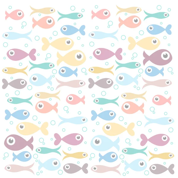 Peces Nadando Vector Abstracto Fondo Verano Para Cartel Portada — Vector de stock