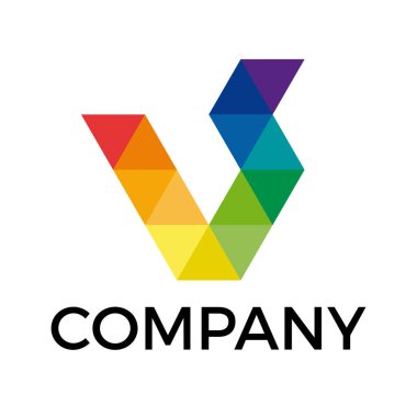 Üçgenler ile soyut geometrik işareti vektör, mektup 