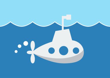 Vektör illüstrasyon mavi adam neşeli denizaltında