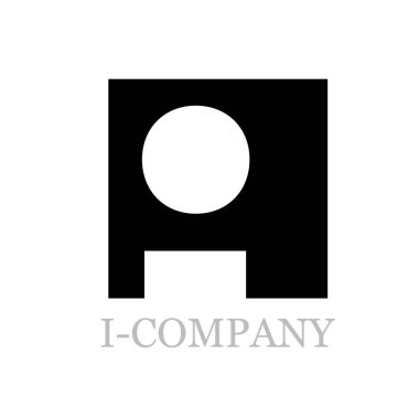 Vektör geometrik ilk harf ı siyah kare zemin üzerine 