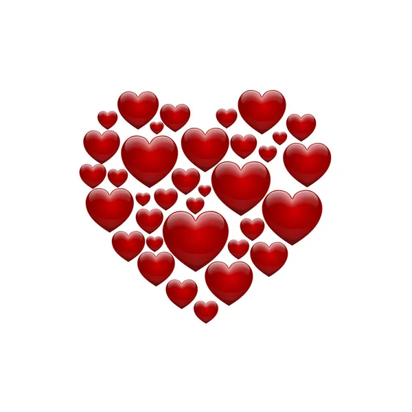 Векторный Знак Любви Одна Форма Таким Количеством Сердец — стоковый вектор