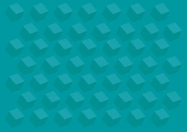ベクトルの幾何学的な背景 マリンブルーのキューブ — ストックベクタ