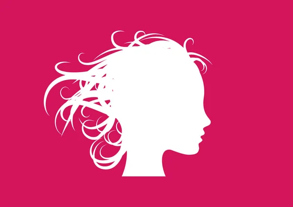 Vector sign beauty hair, girl in the wind