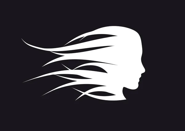 Muchacha Signo Vectorial Rápido Viento — Vector de stock