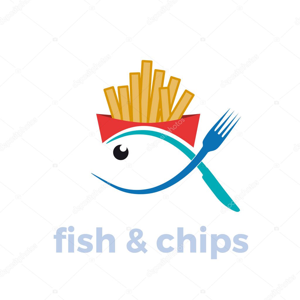 Vector sign seafood restaurant, fish and chip