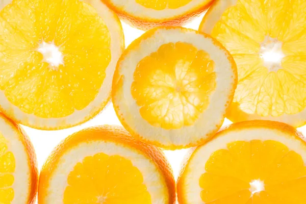 Slices Orange Background View Backlight — Stock Photo, Image