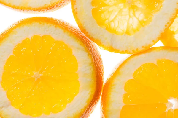 Slices Orange Background View Backlight — Stock Photo, Image