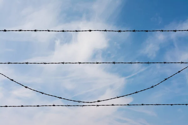 Barbed Wire in the sky with cloud